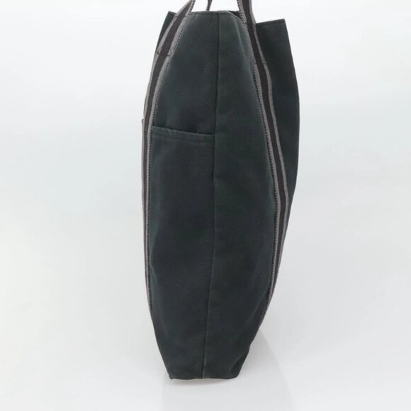 HERMES Fourre Tout Cabas Tote Bag Canvas Black Auth ti3108 - Picture 6 of 16